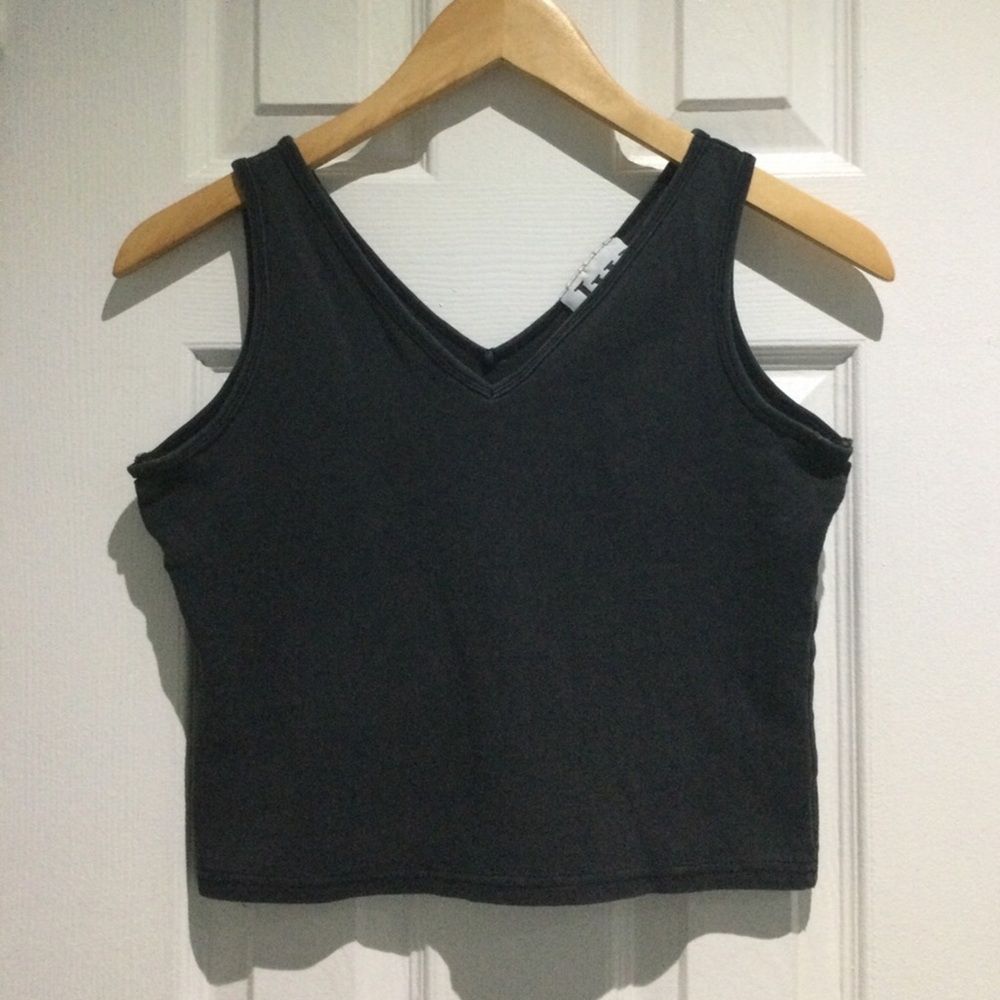 Jean Work & Company Cotton Black V-Neck Tank Top